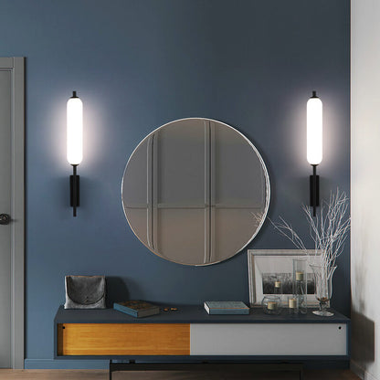 Minimalist Column Straight Arm Iron PC LED Wall Sconce Lamp