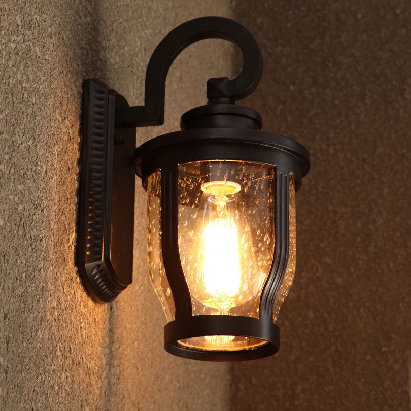 Rain Column Jar Outdoor Waterproof 1-Light Wall Sconce Lamp
