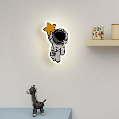Acrylic Fairy Astronaut Iron LED Kids Wall Sconce Lamp