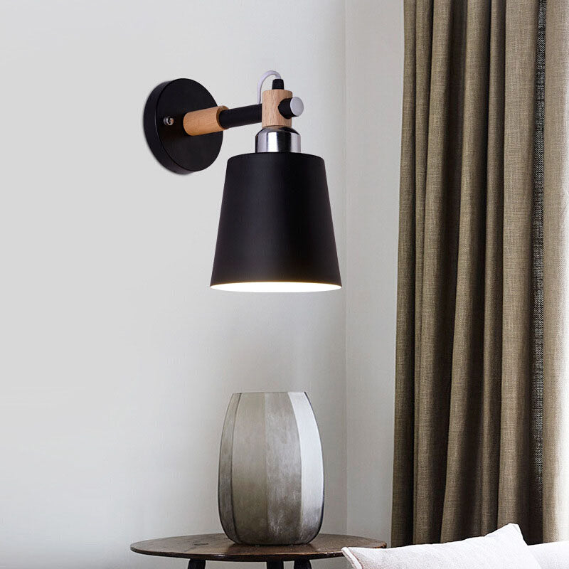 Scandinavian Wooden Iron 1-Light Wall Sconce Lamp