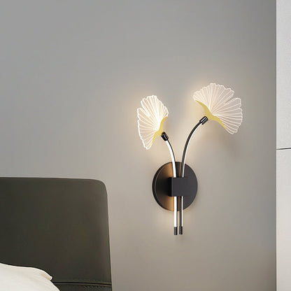 Ginkgo Leaf Iron Aluminium Acrylic LED Wall Sconce Lamp