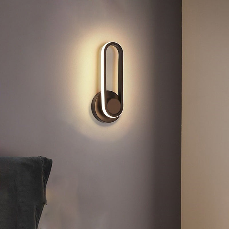 Simplicity Iron Oval Ring Rotatable LED Wall Sconce Lamp