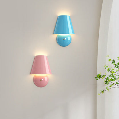 Cream Trapezoidal Round Iron Acrylic LED Wall Sconce Lamp