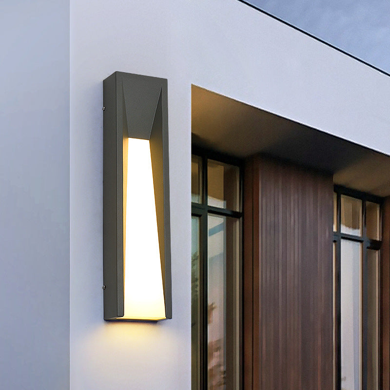 Waterproof Steel Cuboid Acrylic Shade LED Wall Sconce Lamp