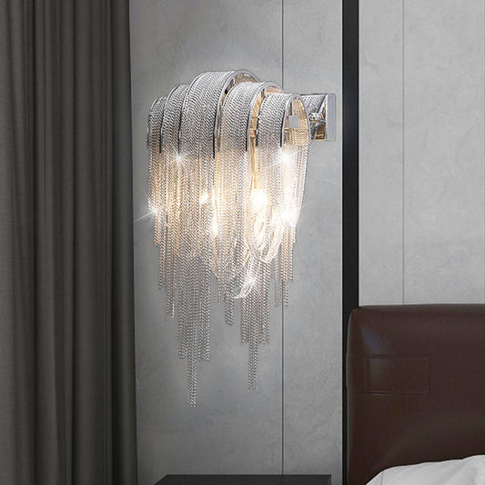 Iron Aluminum Tassel Chain 2/4 Light Wall Sconce Lamp