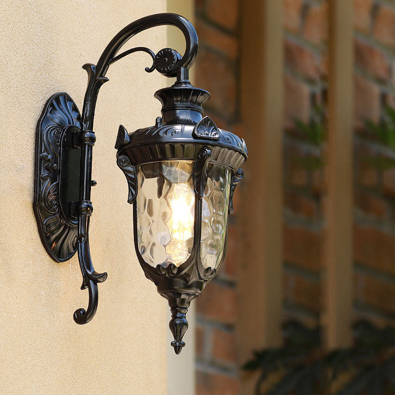 Cylinder Aluminum Glass 1-Light Outdoor Wall Sconce Lamp