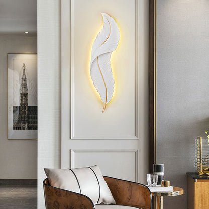 Nordic Feather Hardware Resin LED Wall Sconce Lamp