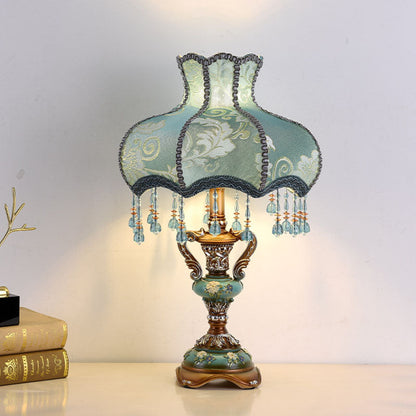 Traditional Fabric Resin Table Lamp