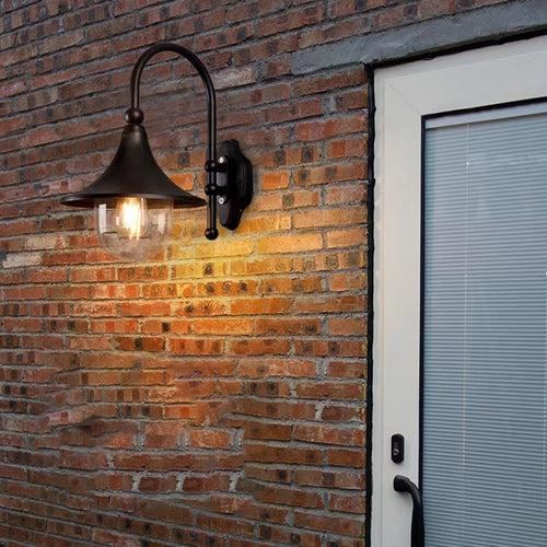 Industrial Aluminum Horn Shape 1-Light Wall Sconce Lamp
