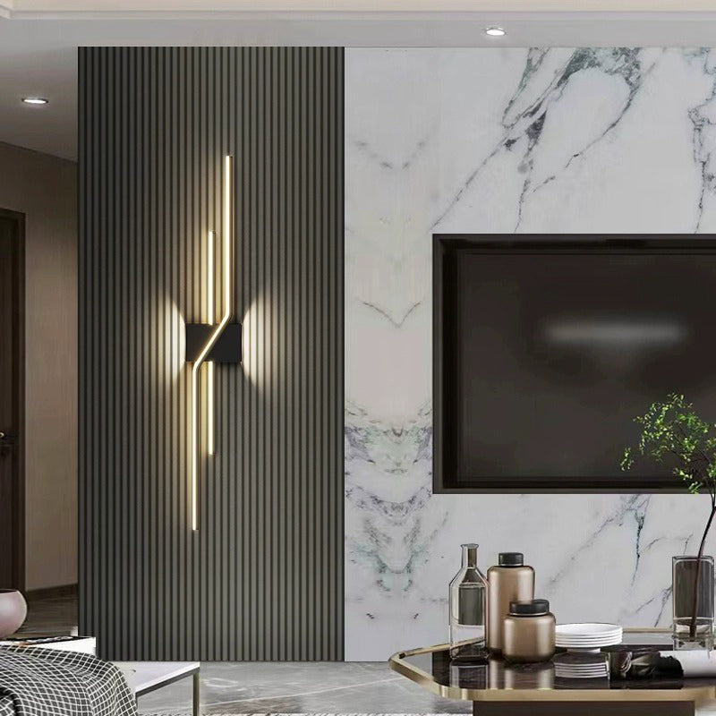 Aluminum Geometric Long Straight Line LED Wall Sconce Lamp
