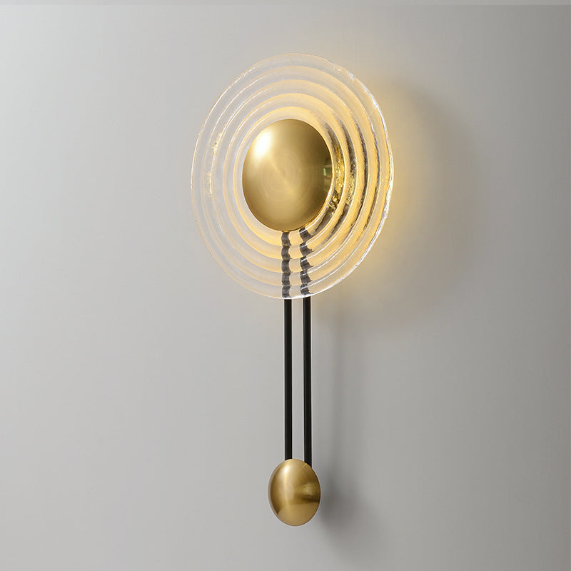 Nordic Round Water Ripple Glass Iron LED Wall Sconce Lamp
