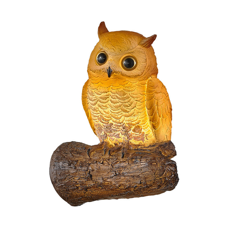 Traditional Resin Animal Owl 1-Light Wall Sconce Lamp