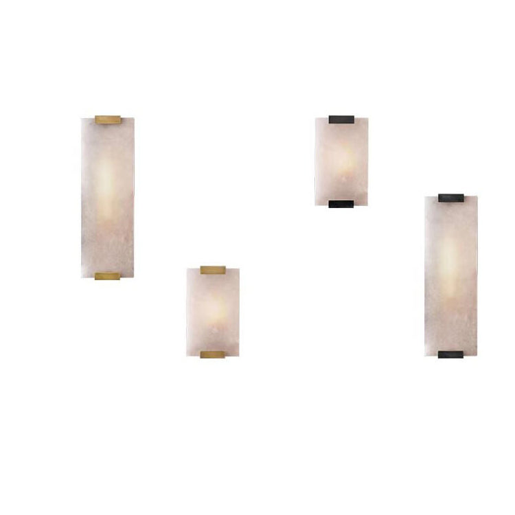 Nordic Light Luxury Copper Marble Strip Design 3-Light Wall Sconce Lamp
