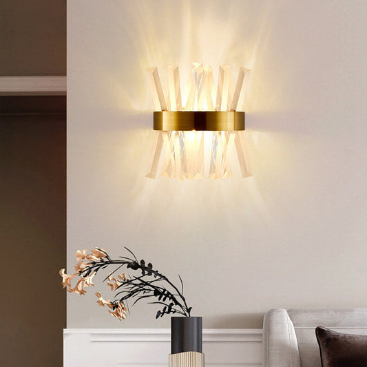 Light Luxury Crystal Strip Design 2-Light Wall Sconce Lamp