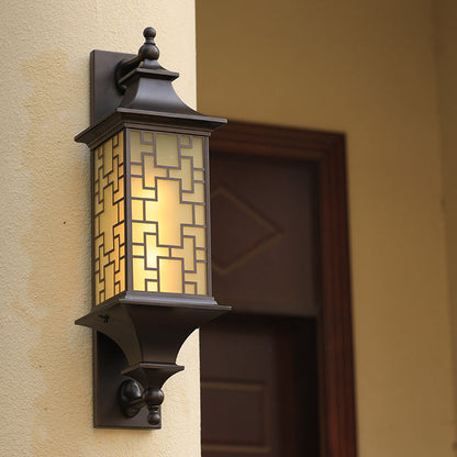 Chinese Cage Waterproof 1-Light Outdoor Wall Sconce Lamp