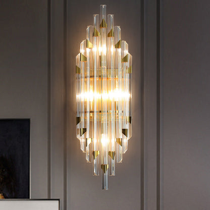Luxury Stripe Hardware Crystal 2/4 Light Wall Sconce Lamp