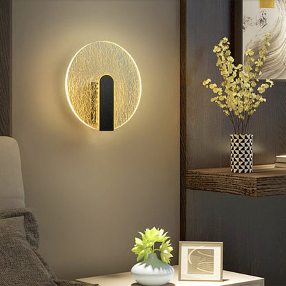 Simplicity Crackle Acrylic Round Shade LED Wall Sconce Lamp