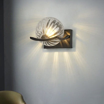 Simplicity Glass Ball Shade 1-Light Wall Sconce Lamp