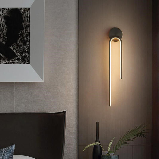Minimalist Copper Aluminum Round Hook LED Wall Sconce Lamp