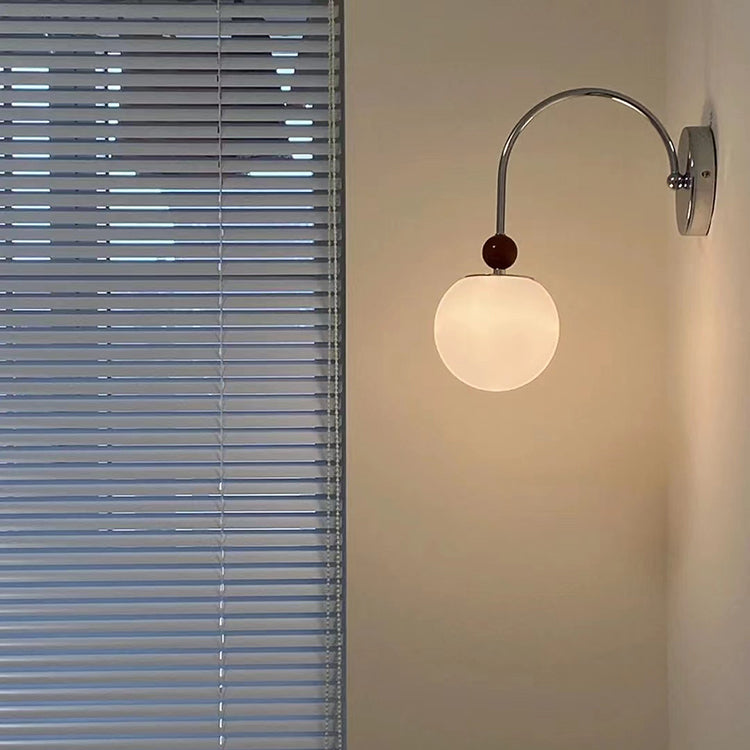 Minimalist Round Ball Iron Glass 1-Light Wall Sconce Lamp