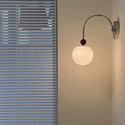 Minimalist Round Ball Iron Glass 1-Light Wall Sconce Lamp