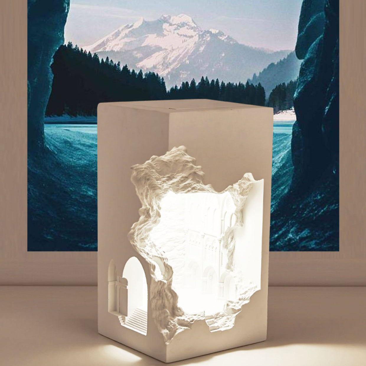 Rectangular Plaster Recessed 1-Light Wall Sconce Lamp