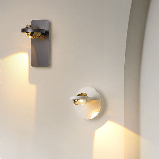 Aluminum Geometric Square Round Iron LED Wall Sconce Lamp
