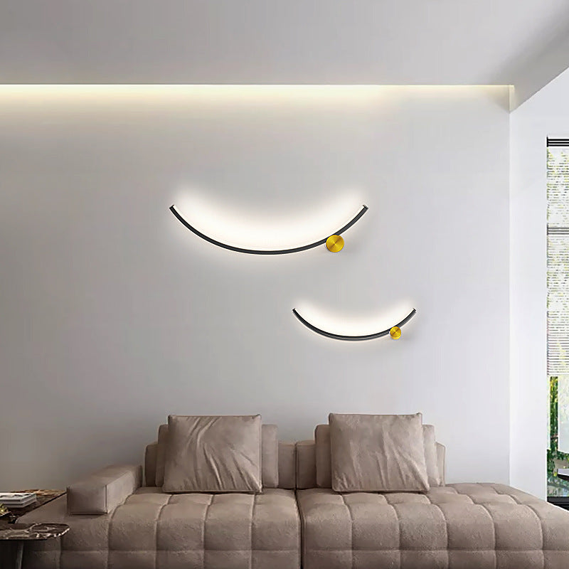 Minimalist Arc Aluminum Strip Acrylic LED Wall Sconce Lamp