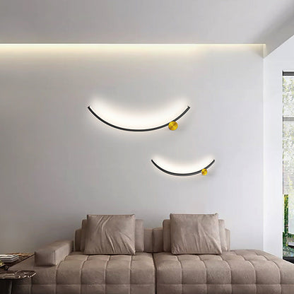 Minimalist Arc Aluminum Strip Acrylic LED Wall Sconce Lamp
