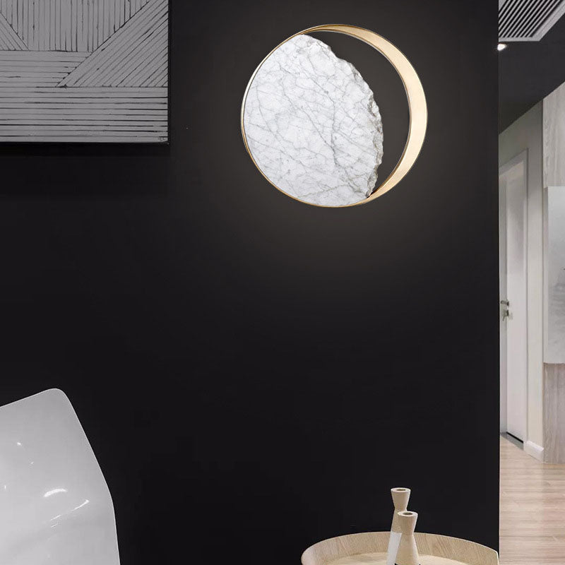 Nordic Marble Metal Circle Ring LED Wall Sconce Lamp