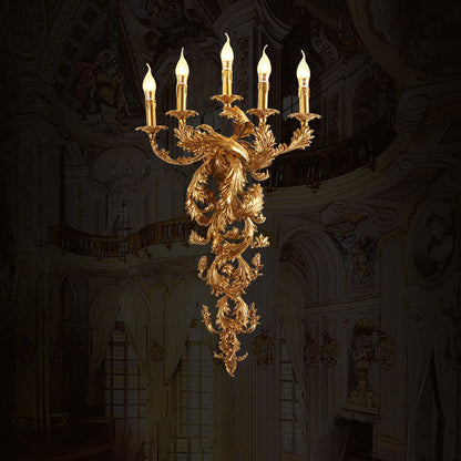 French Lamp Arm Palace Candelabra 5-Light Wall Sconce Lamp