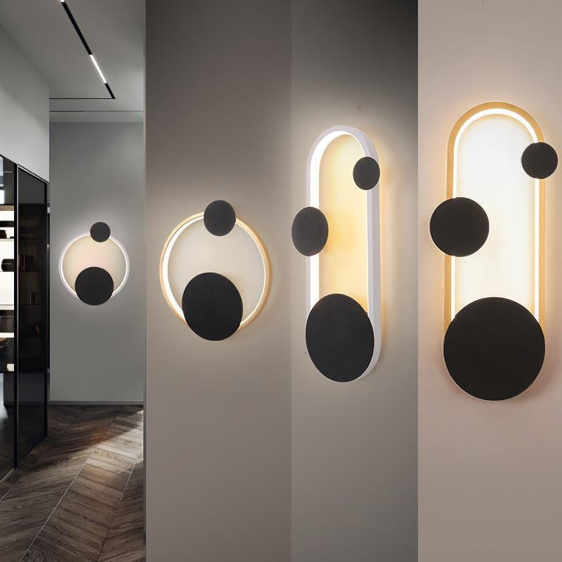 Iron Aluminum Round Elliptical LED Wall Sconce Lamp