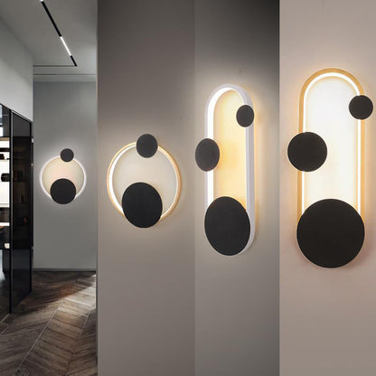 Iron Aluminum Round Elliptical LED Wall Sconce Lamp