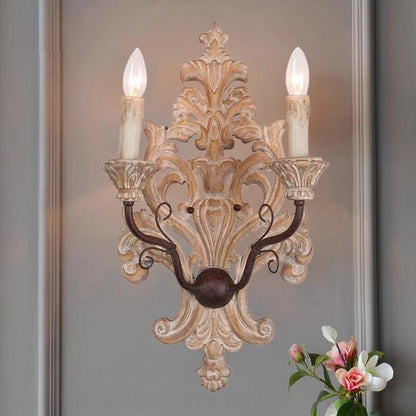 Rural Iron Double Head Candelabra 2-Light Wall Sconce Lamp
