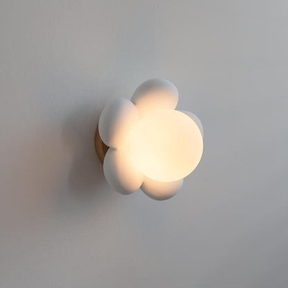 Flowers Shape Glass Ceramic 1-Light Kids Wall Sconce Lamp