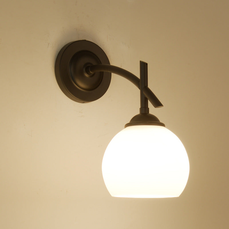 Simplicity Spherical Glass Shade 1-Light Wall Sconce Lamp