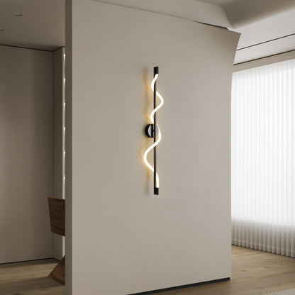 Cylinder Wave Stripe Copper Acrylic LED Wall Sconce Lamp