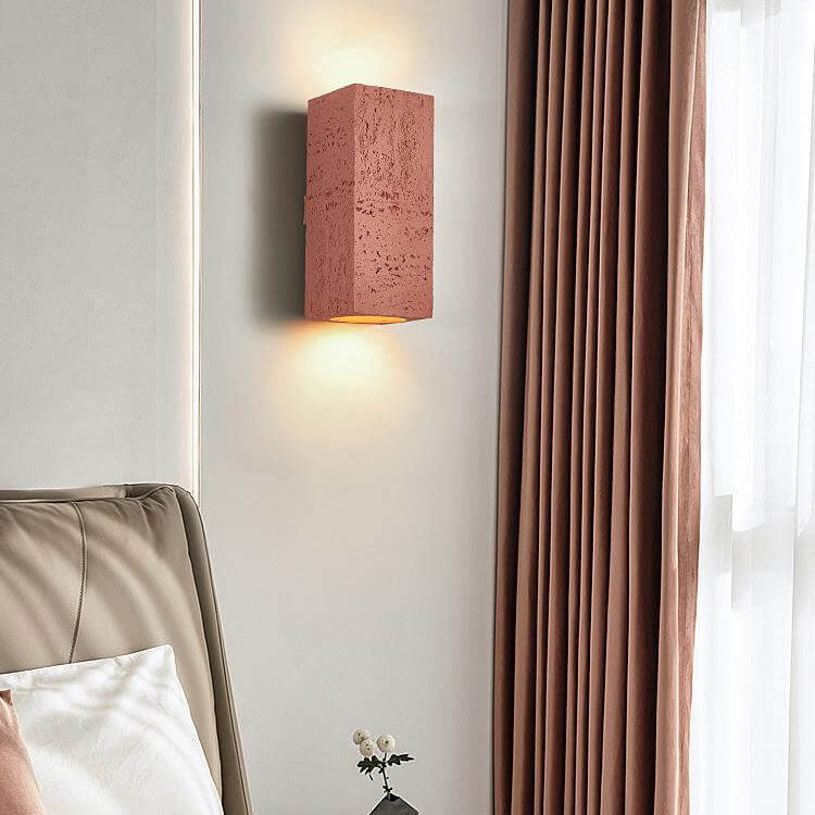 Wabi-sabi Square Column Hand Sculpted LED Wall Sconce Lamp