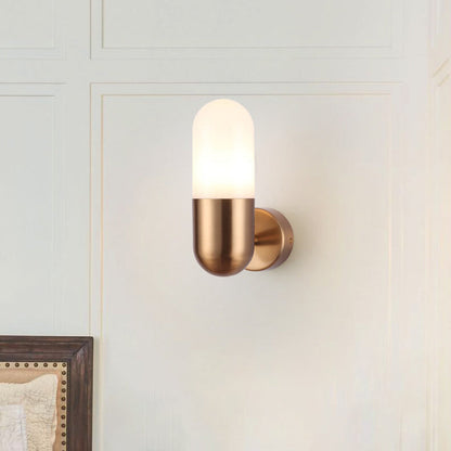 Round Column Aluminum Acrylic 1-Light Wall Sconce Lamp