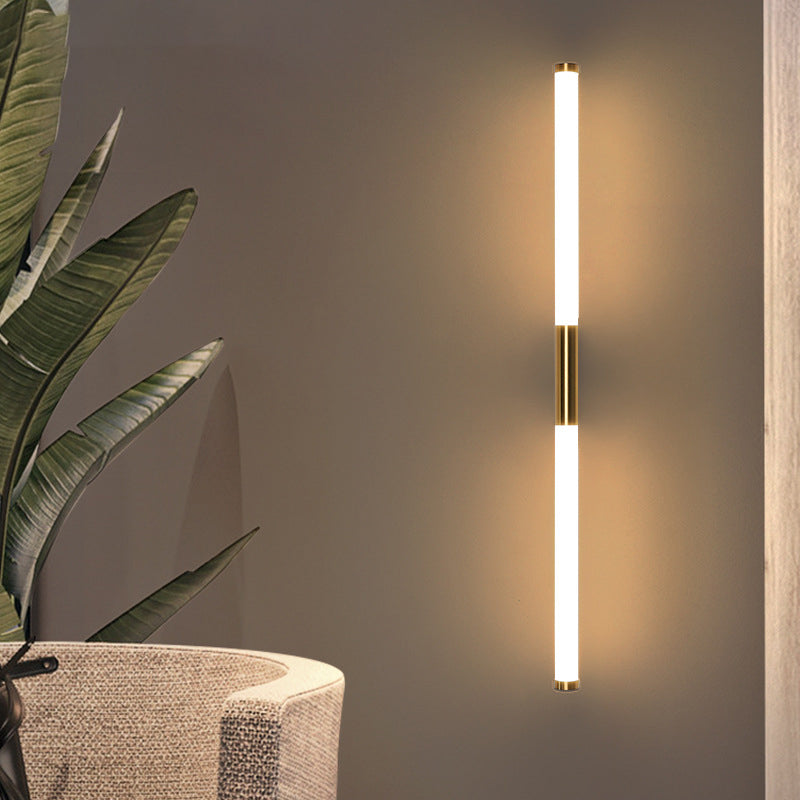 Long Cylinder Rectangle Base Iron PC LED Wall Sconce Lamp