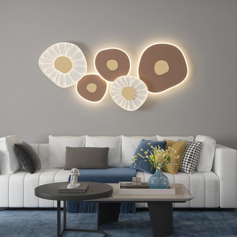 Luxury Lotus Leaf Design Iron Acrylic LED Wall Sconce Lamp