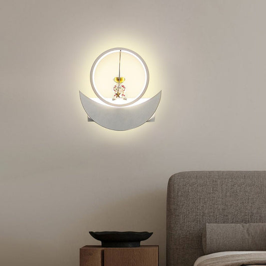 Resin Round Iron Aluminum Shade LED Kids Wall Sconce Lamp