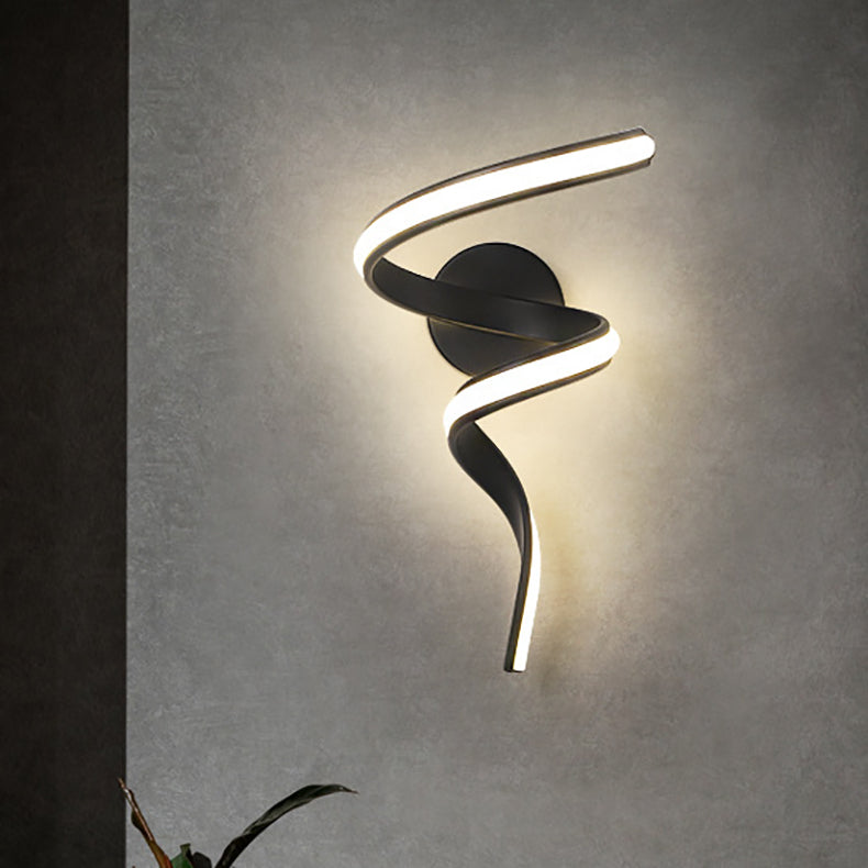 Spiral Iron Aluminium Silicone LED Wall Sconce Lamp
