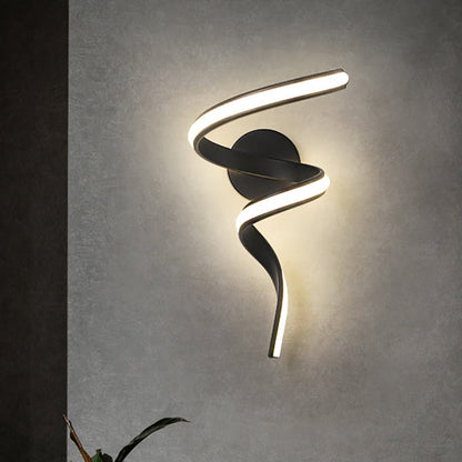 Spiral Iron Aluminium Silicone LED Wall Sconce Lamp