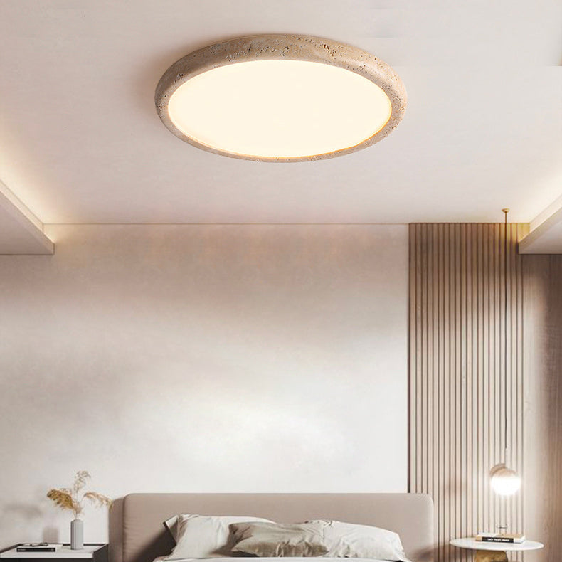 Japanese Travertine Acrylic LED Flush Mount Ceiling Light