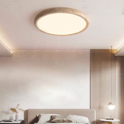 Japanese Travertine Acrylic LED Flush Mount Ceiling Light