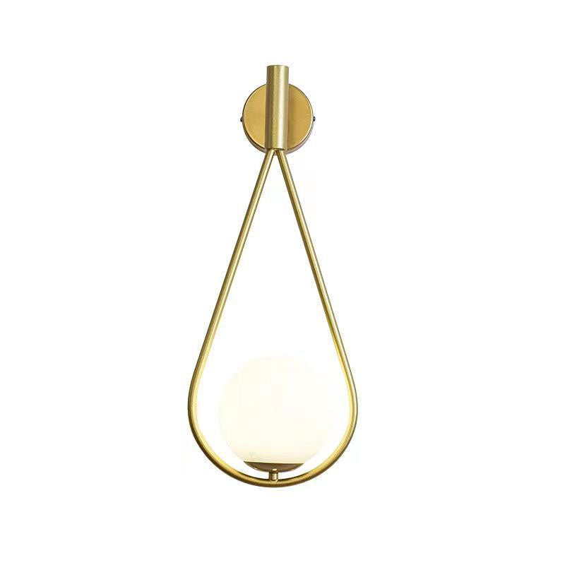 Scandinavian Glass Ball Oval Ring 1-Light Wall Sconce Lamp