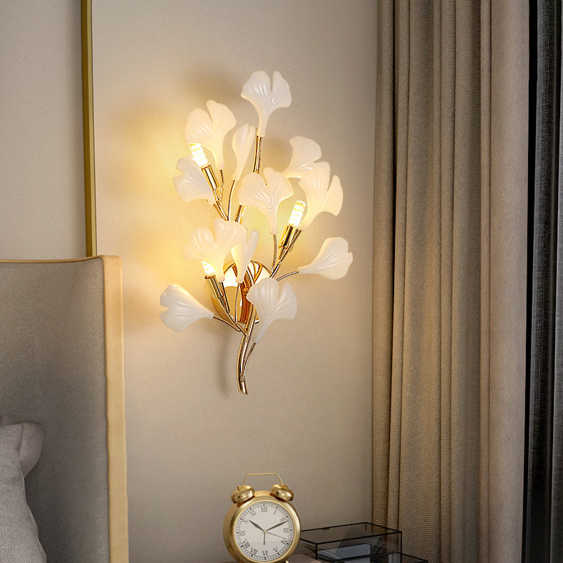 Ginkgo Iron Plastic Porcelain 2/3 Light Wall Sconce Lamp