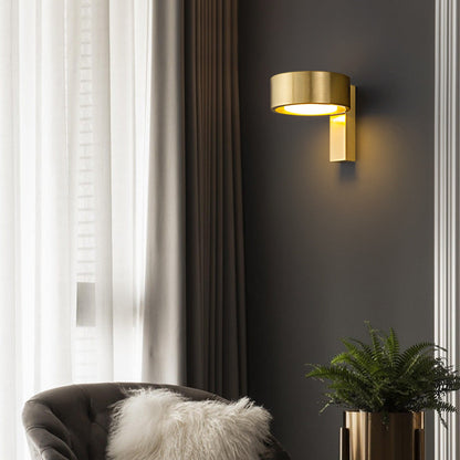 Round Rectangle Full Copper Acrylic LED Wall Sconce Lamp
