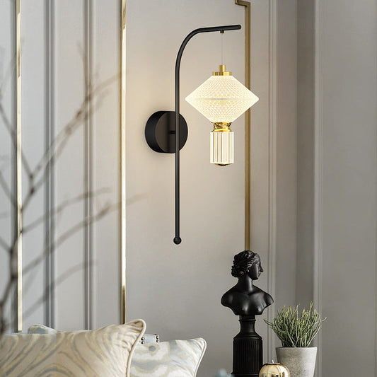 Iron Aluminum Acrylic Rhombic Column LED Wall Sconce Lamp